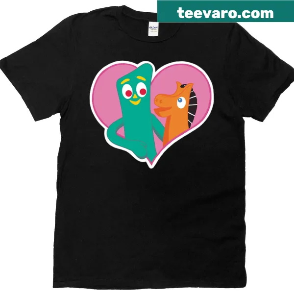 Cartoon t-shirt featuring Gumby and Pokey