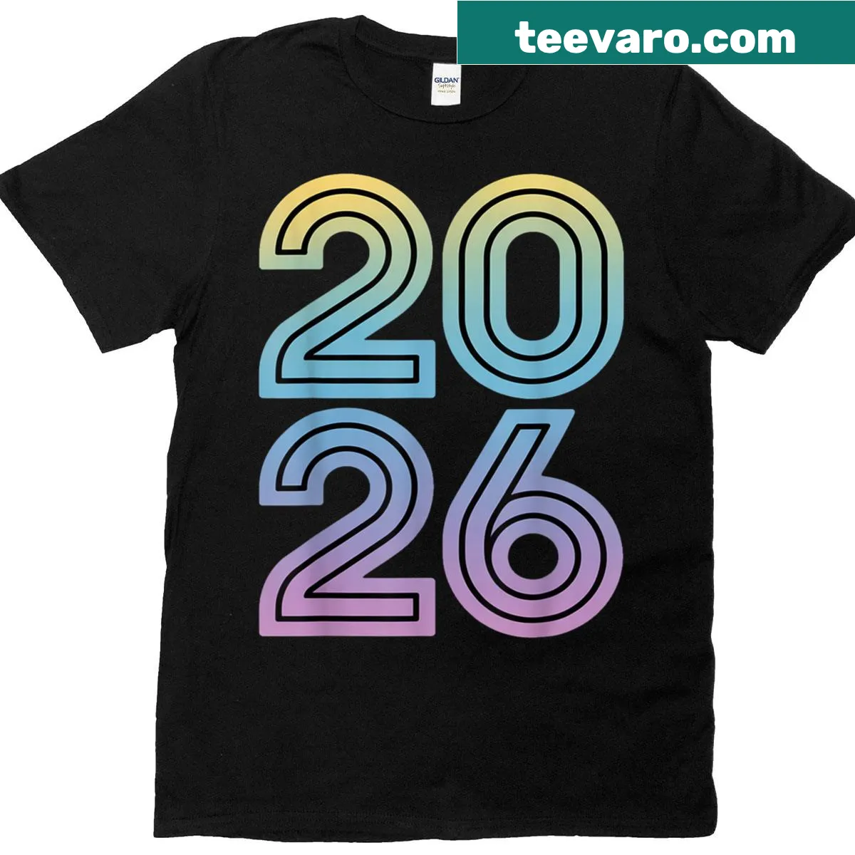 Cheerful New Year 2026 T-shirt with festive greeting for celebrations. — on a men's t-shirt