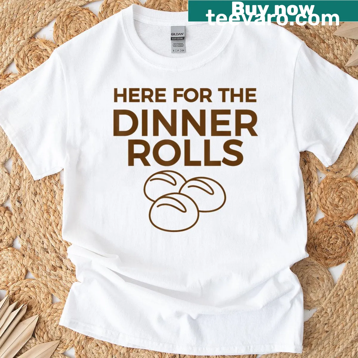 Funny family matching Thanksgiving t-shirt focused on Dinner Rolls — on a men's t-shirt