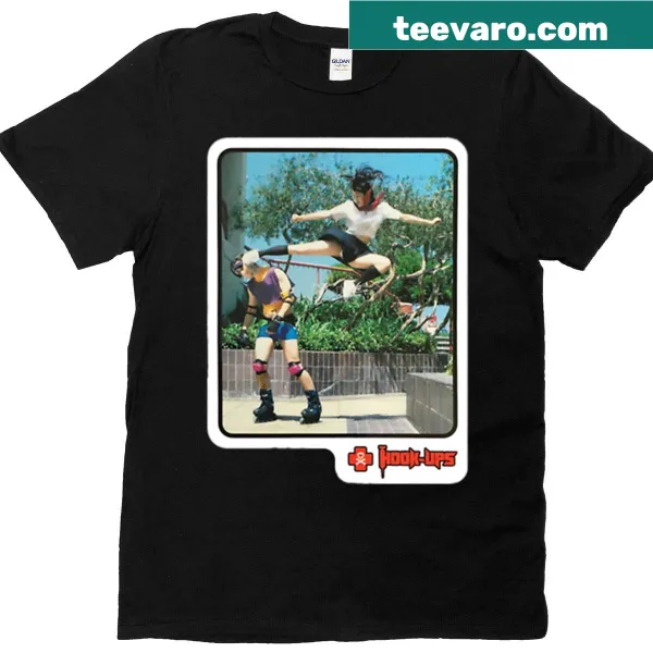 Humorous T-shirt featuring the phrase 'Hook-ups Hookups'