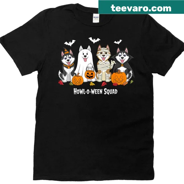 T-shirt featuring a Husky-themed Halloween design