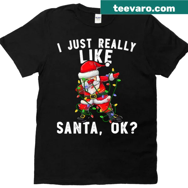 Funny Christmas shirt for boys featuring a playful Santa design