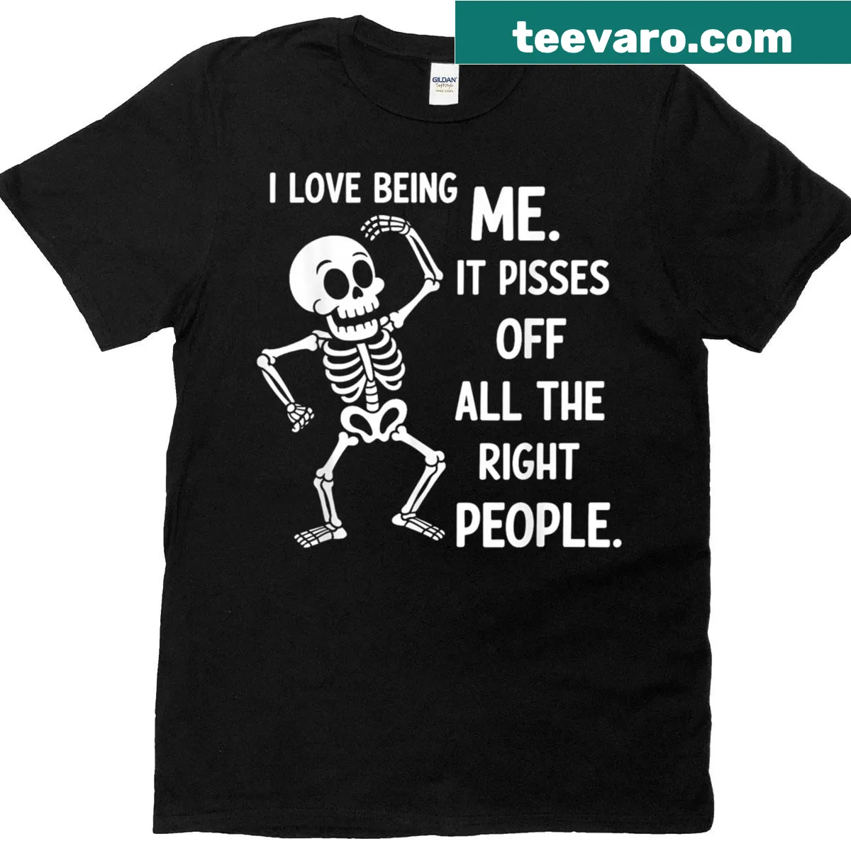 Playful t-shirt celebrating individuality with humorous text — on a men's t-shirt