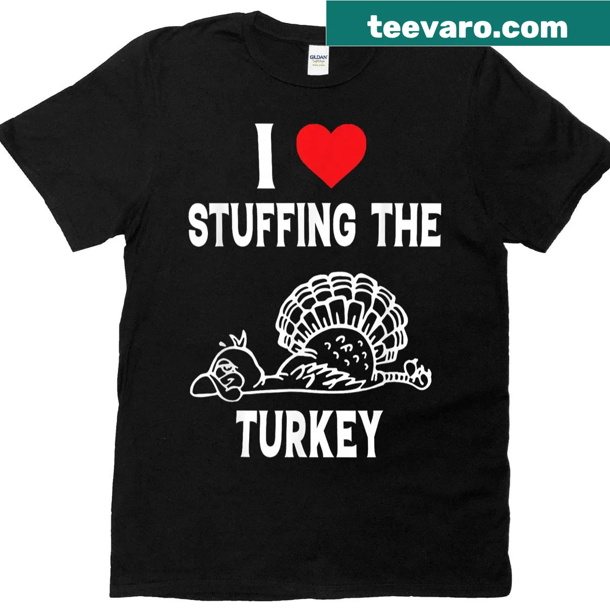 Cute couple matching Thanksgiving shirt — on a men's t-shirt