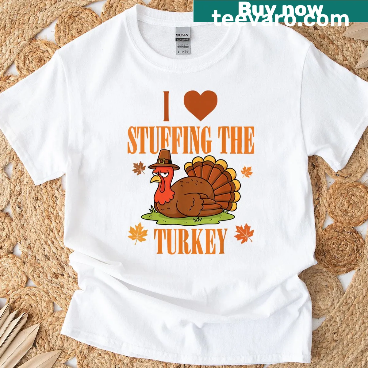 Funny typography design for couple's Thanksgiving matching T-shirts — on a men's t-shirt