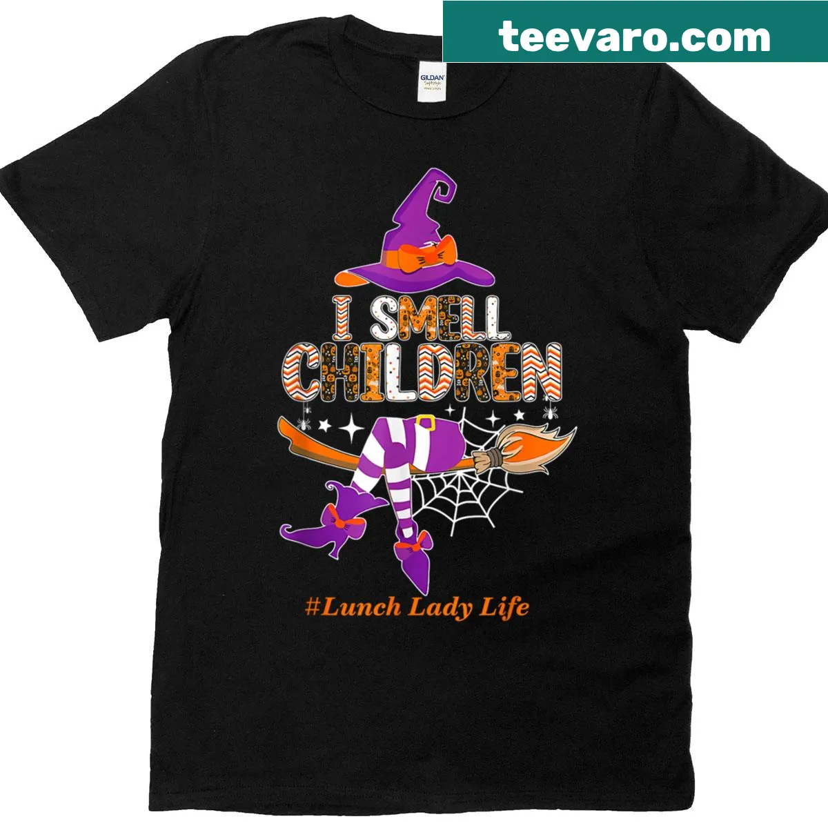 Funny Halloween T-shirt for lunch ladies with humorous text — on a men's t-shirt