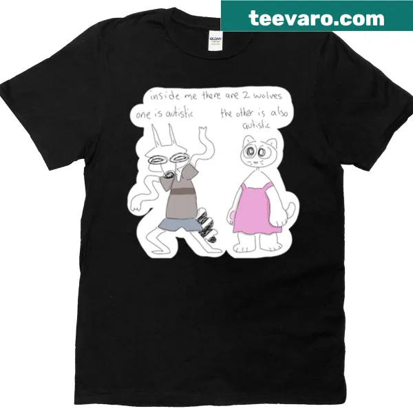 Oversized T-shirt featuring the phrase about two wolves
