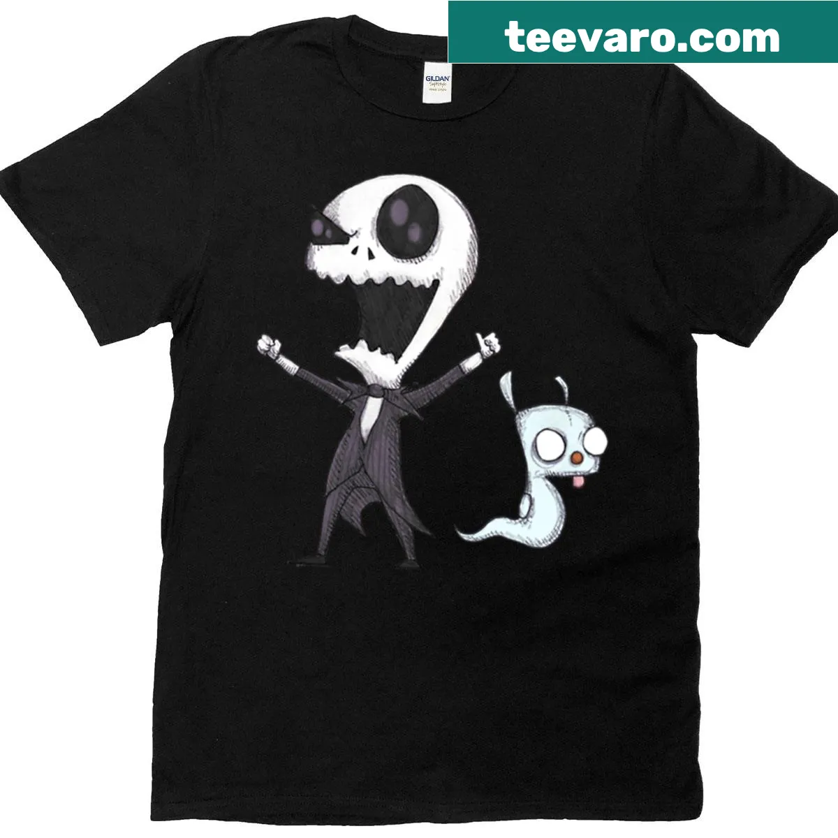 Eerie-themed Halloween T-shirt with an invader design. — on a men's t-shirt