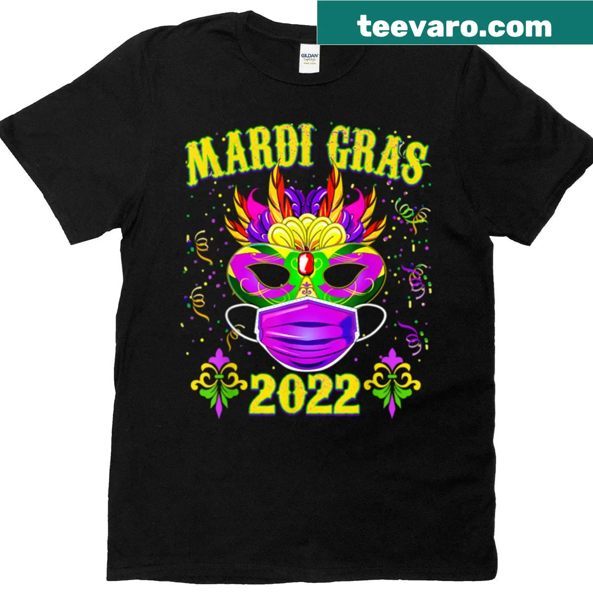 Illustrated T-shirt celebrating Karneval and its festivities — on a men's t-shirt