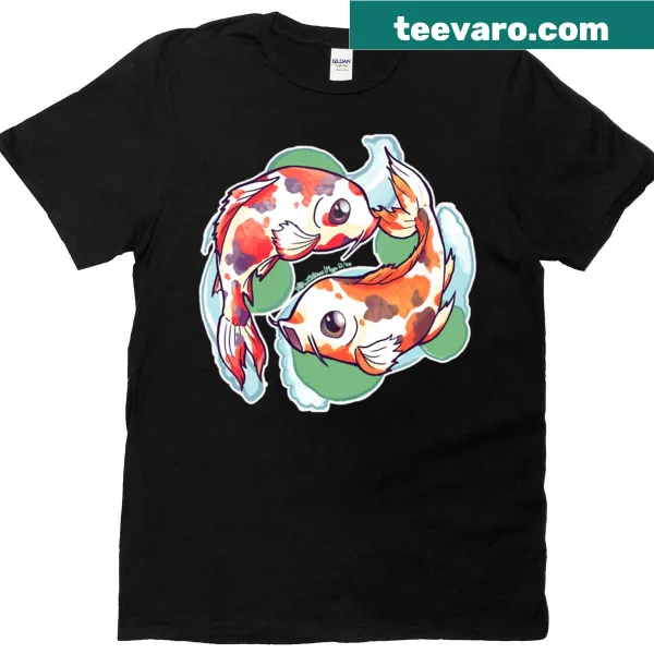 Cute t-shirt featuring a kawaii koi fish design