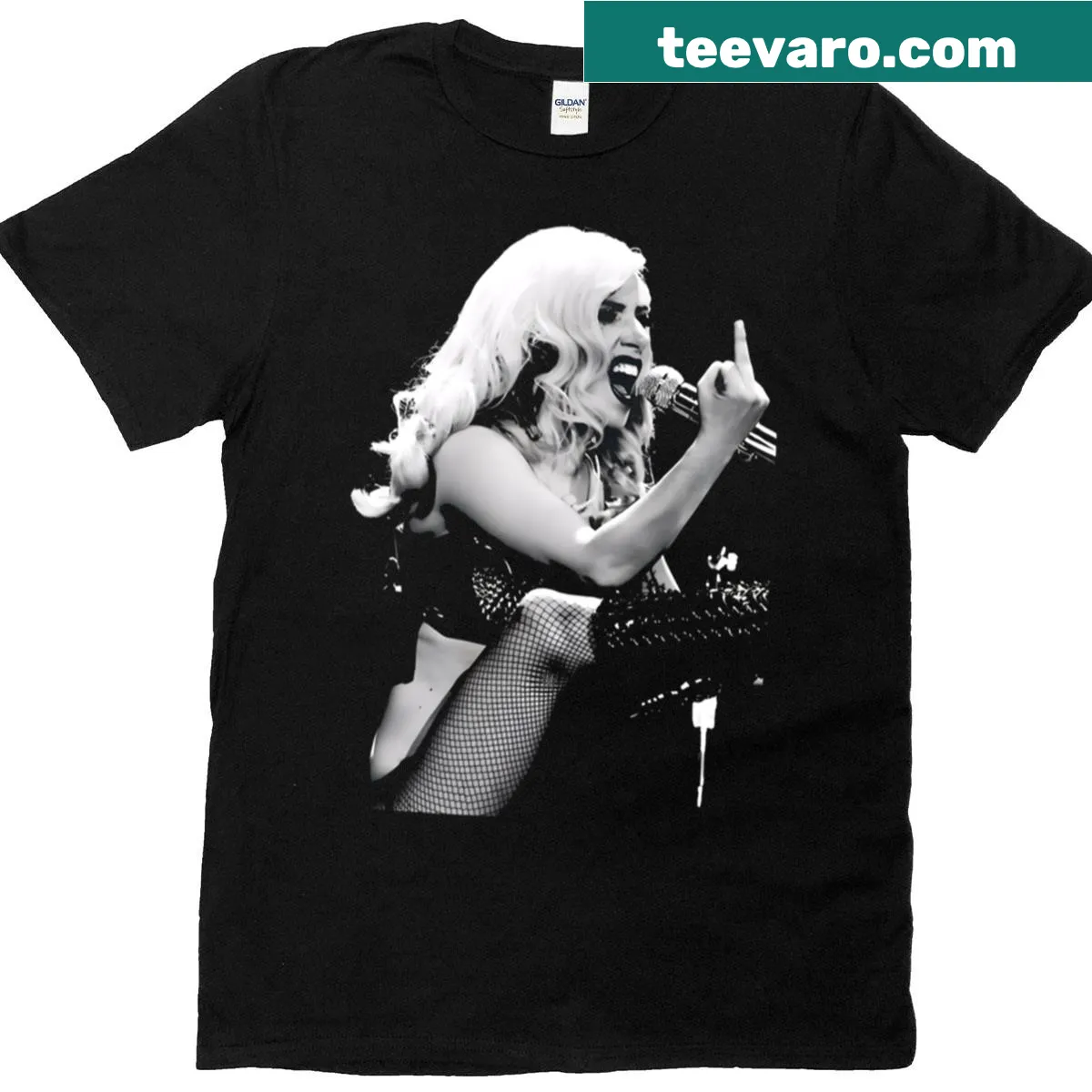 Lady Gaga tour t-shirt featuring Mayhem Ball Tour 2025 design — on a men's t-shirt