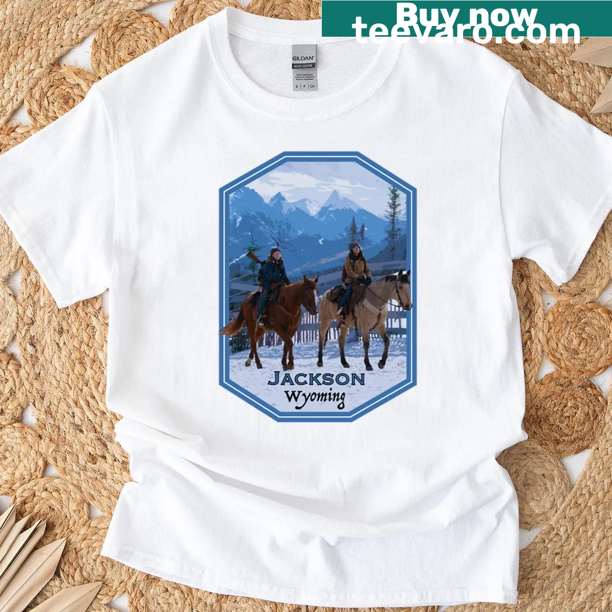 Illustrative T-shirt inspired by Jackson National Park in The Last Of Us. — on a men's t-shirt