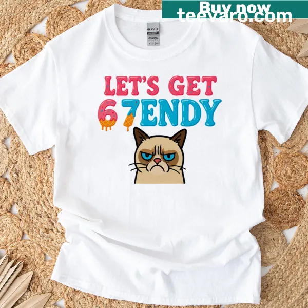 Playful T-shirt with 'Let's Get Sendy 67' meme print