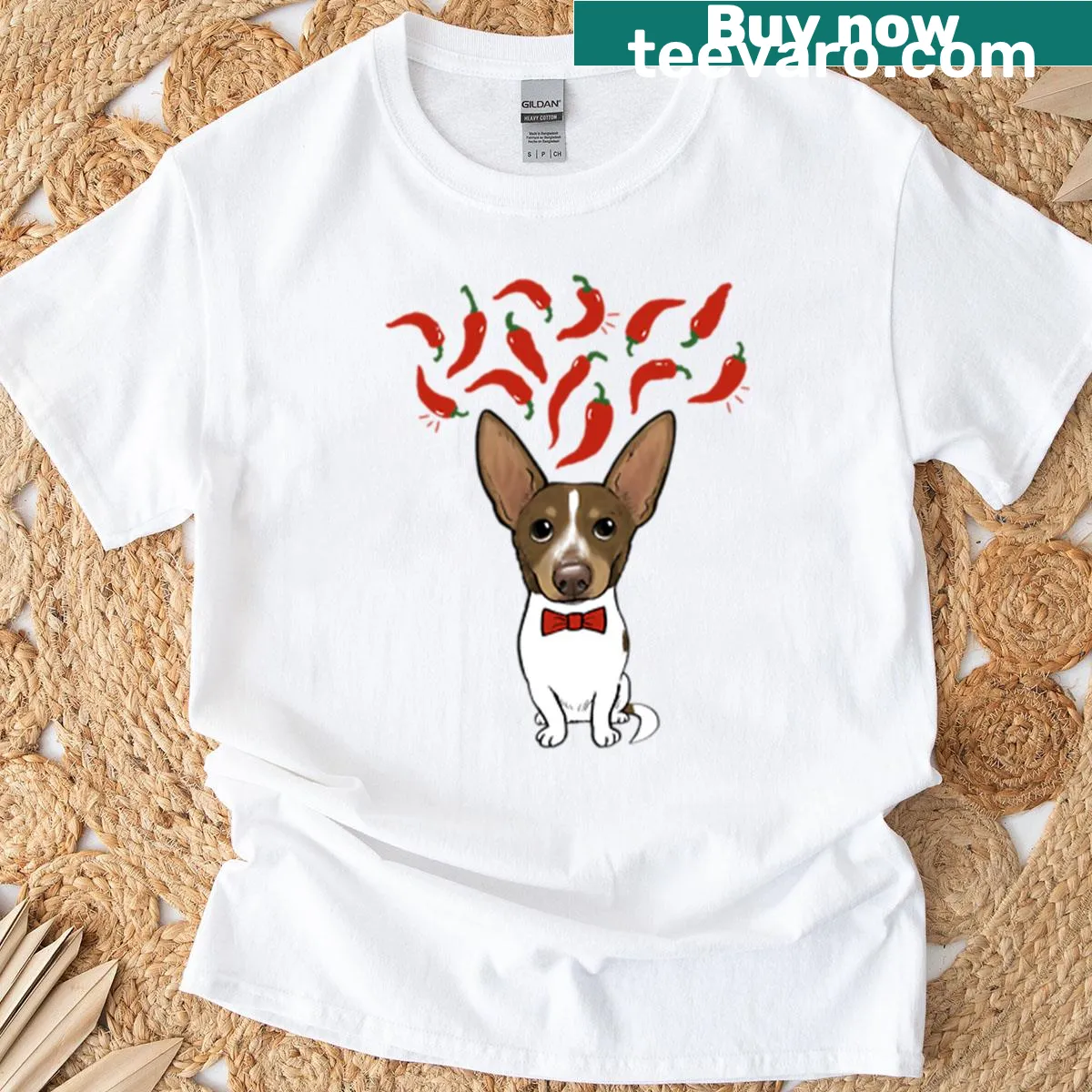 Illustration t-shirt featuring a Chiweenie inspired by The Lion King — on a men's t-shirt