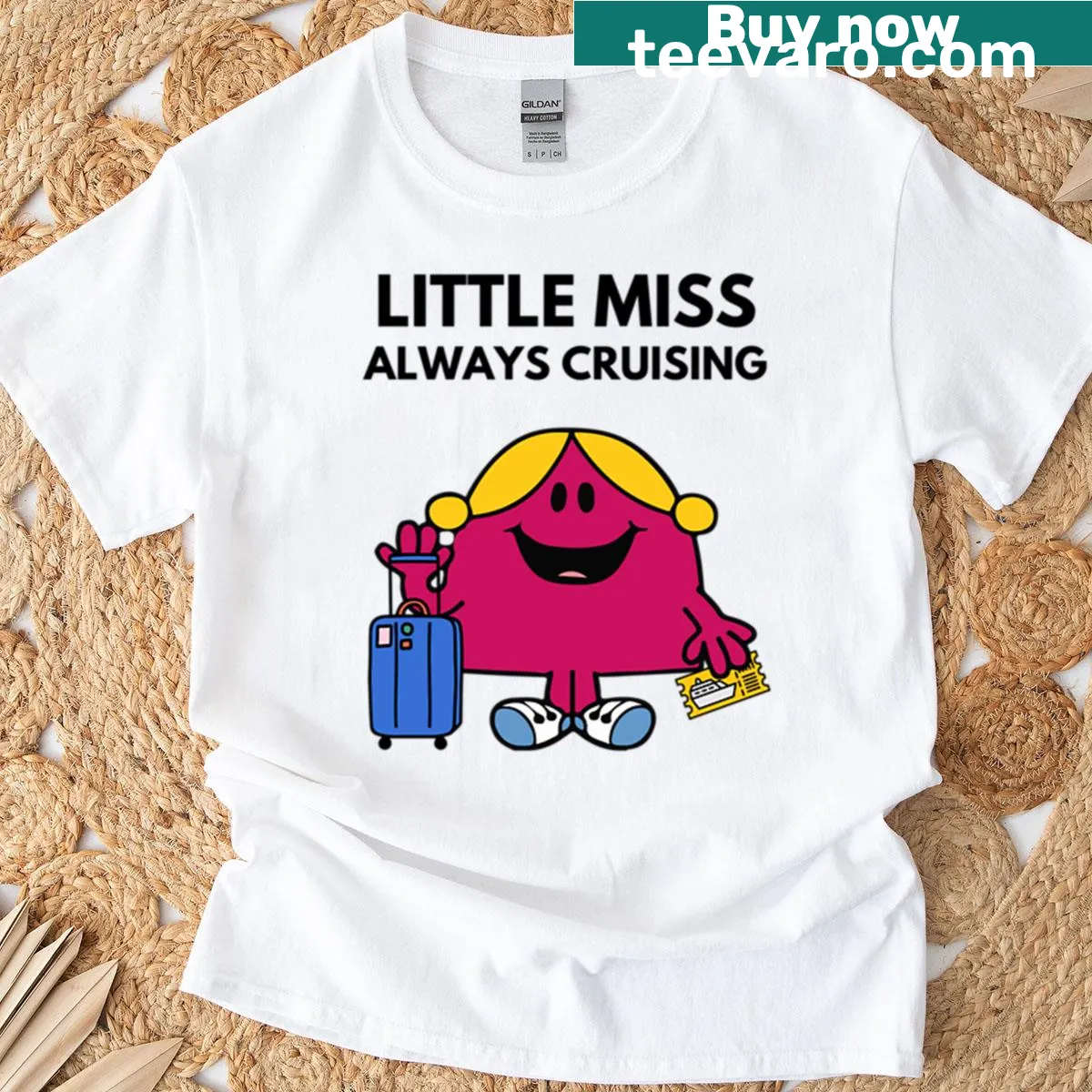Playful Little Miss Always Cruising graphic on a t-shirt — on a men's t-shirt