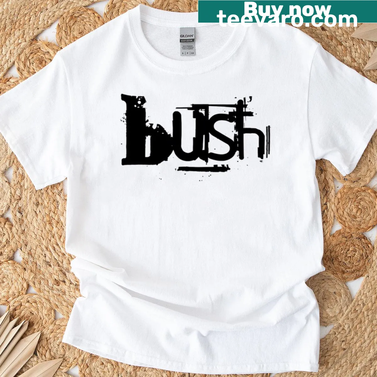 90s band logo graphic T-shirt — on a men's t-shirt