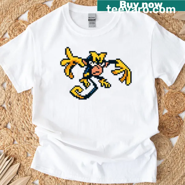 Cartoon monkey design with the letter M on a T-shirt