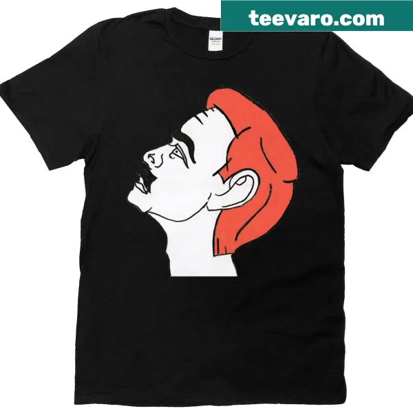 Funny T-shirt with a graphic of a man's head