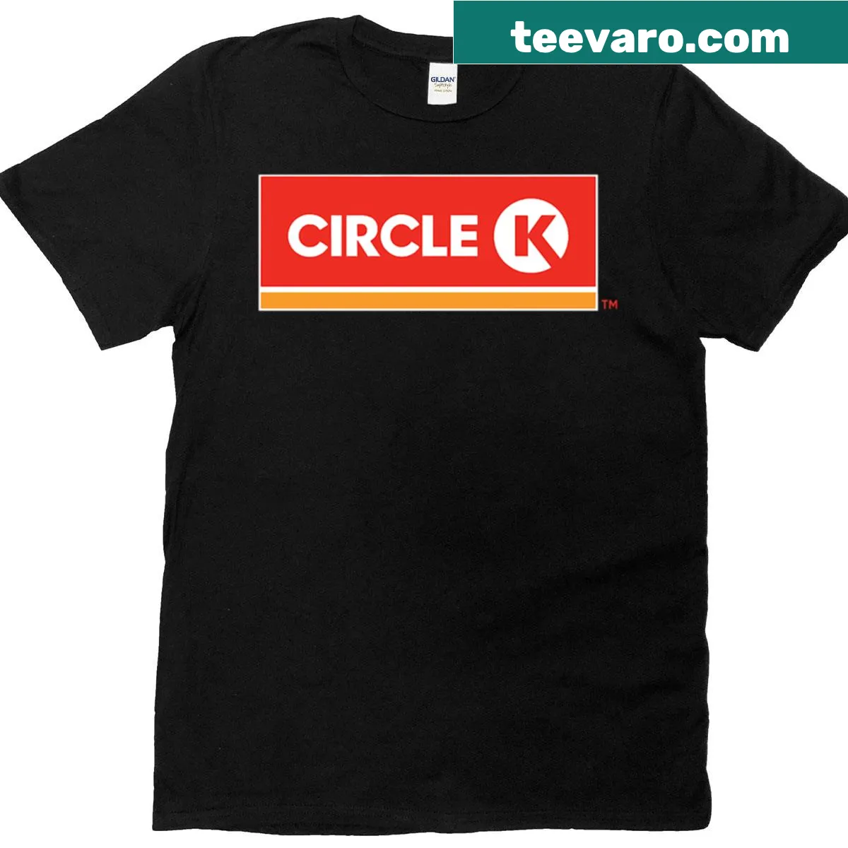Vintage-style T-shirt featuring Circle K food market emblem — on a men's t-shirt