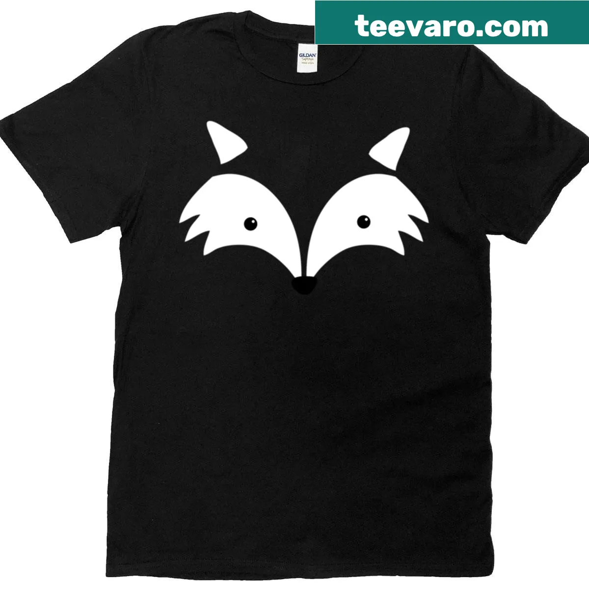 Fitted t-shirt featuring a minimalist silhouette of a fox face — on a men's t-shirt
