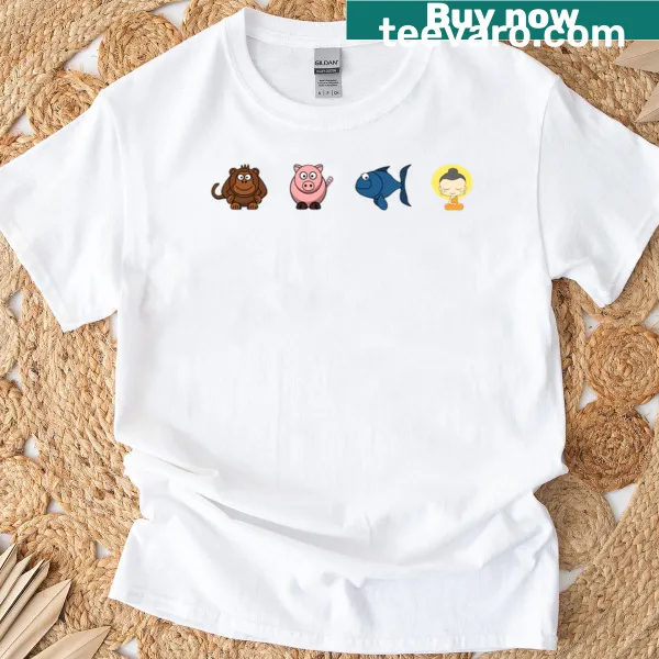 Playful monkey graphic on T-shirt