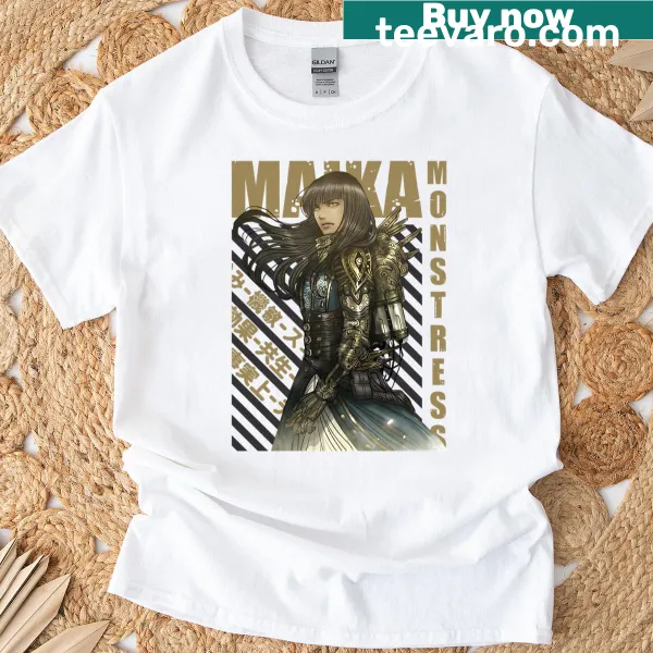 Illustration of Maika Halfwolf from Monstress on t-shirt
