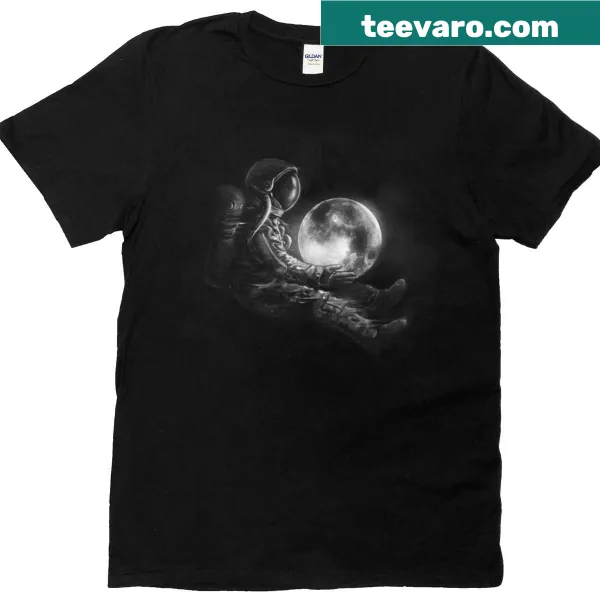 Whimsical illustration of a moon and stars on a T-shirt