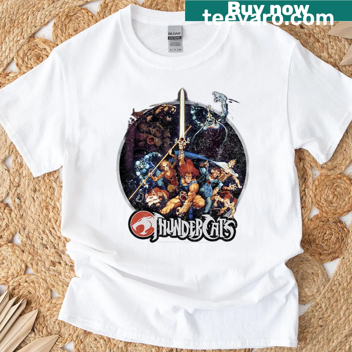 Retro 90s cartoon cat legend TV t-shirt — on a men's t-shirt