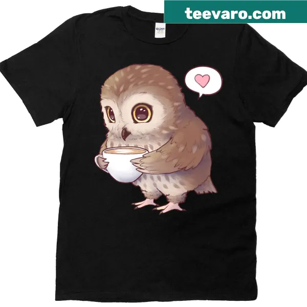Illustration of an owl under a starry sky on a t-shirt