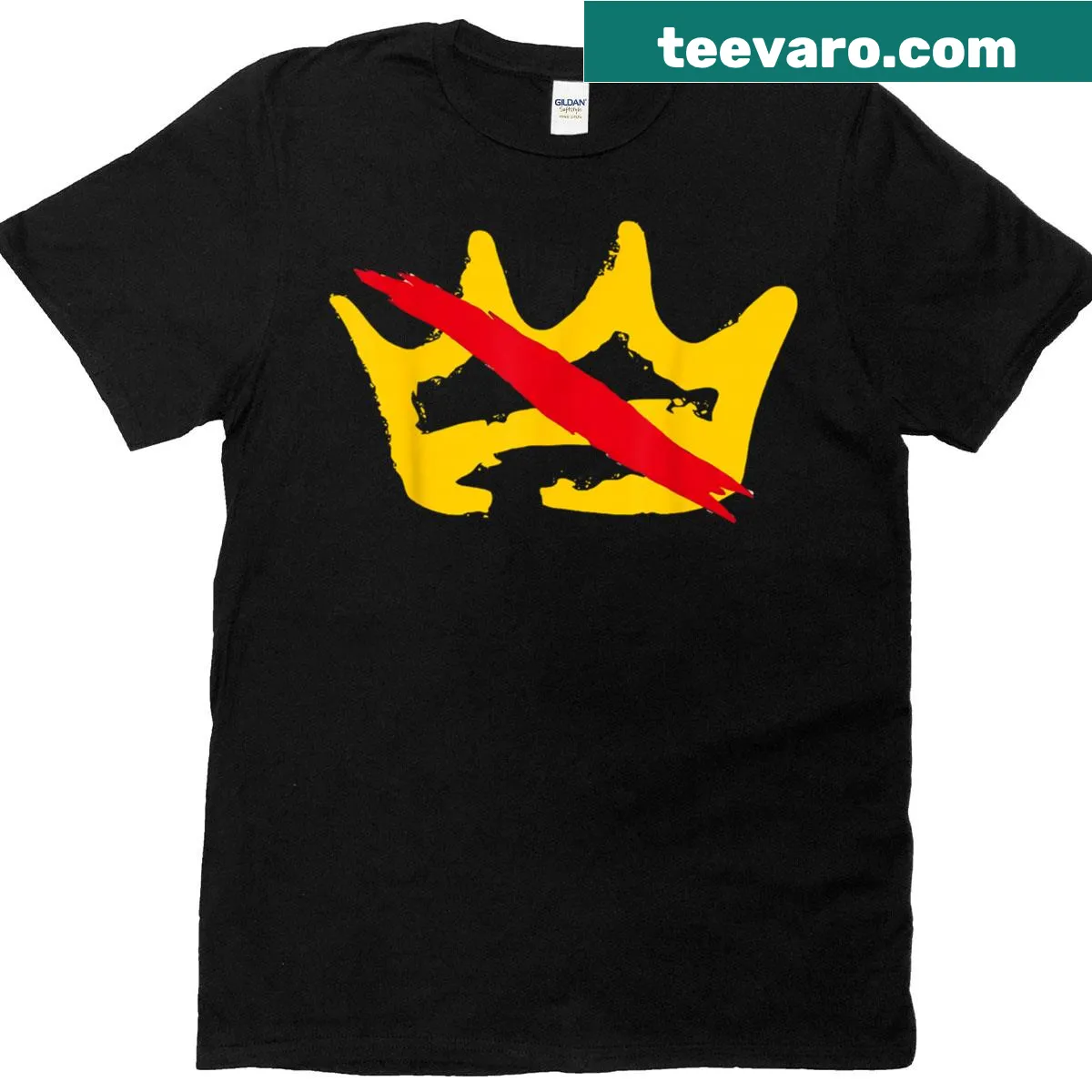 Vintage patriotic t-shirt with 'No Kings In America' text — on a men's t-shirt