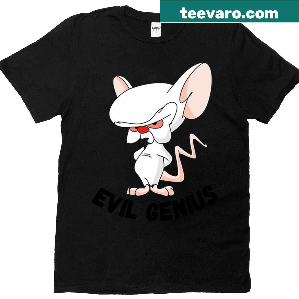 Cartoon-style T-shirt featuring Pinky and the Brain illustration — on a men's t-shirt