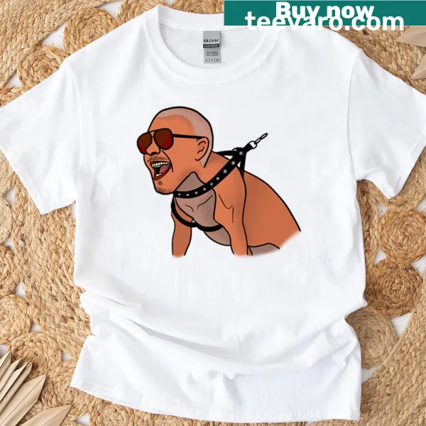 T-shirt featuring an illustration of an angry pitbull