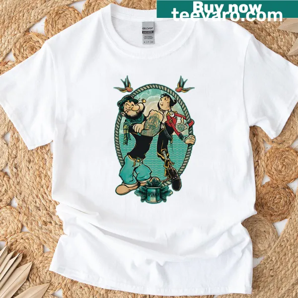 Iconic Popeye character illustration on a t-shirt
