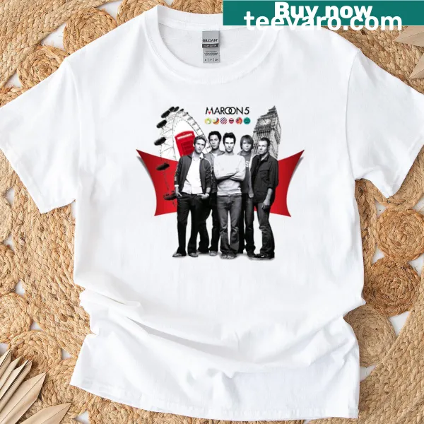 Illustration of a red banner in motion on t-shirt