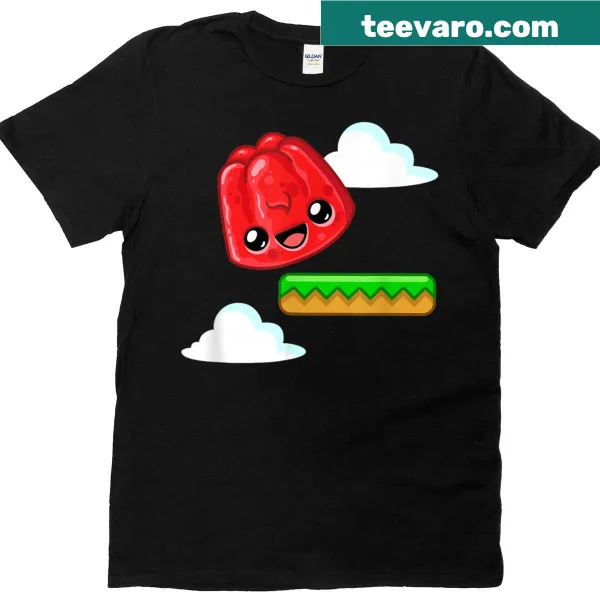 Cheerful T-shirt with a jumping jelly character