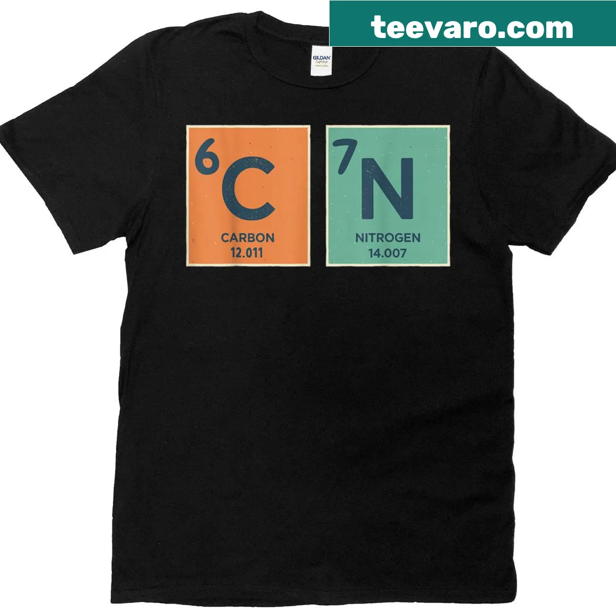 Vintage-style shirt featuring periodic table and meme design — on a men's t-shirt
