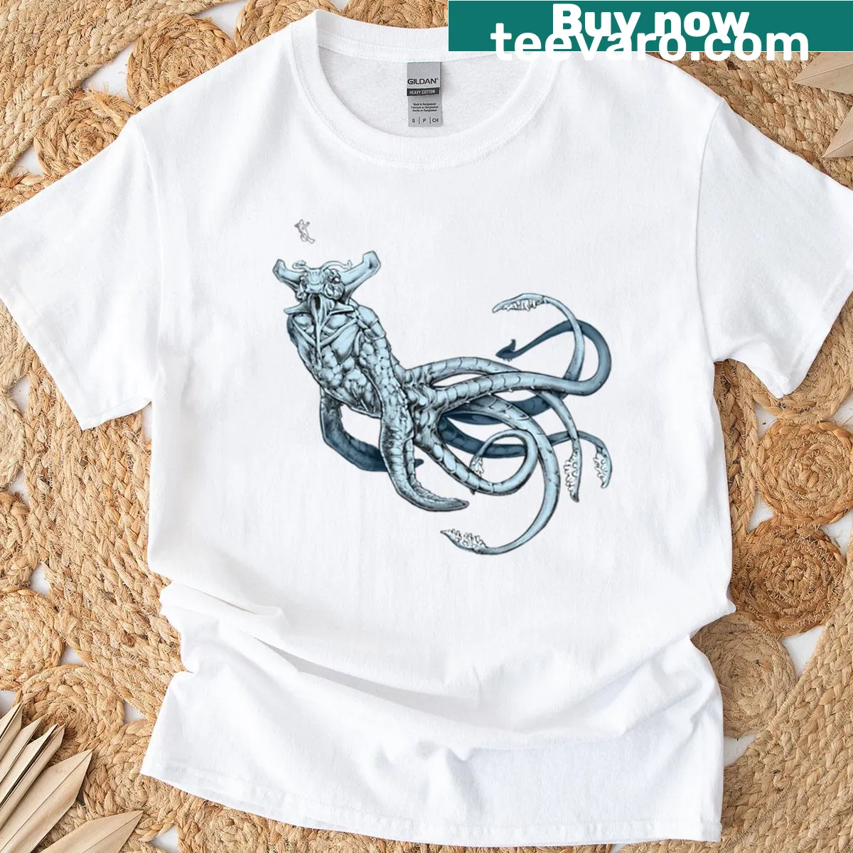 Transparent Sea Emperor design on a t-shirt, showcasing aquatic art. — on a men's t-shirt