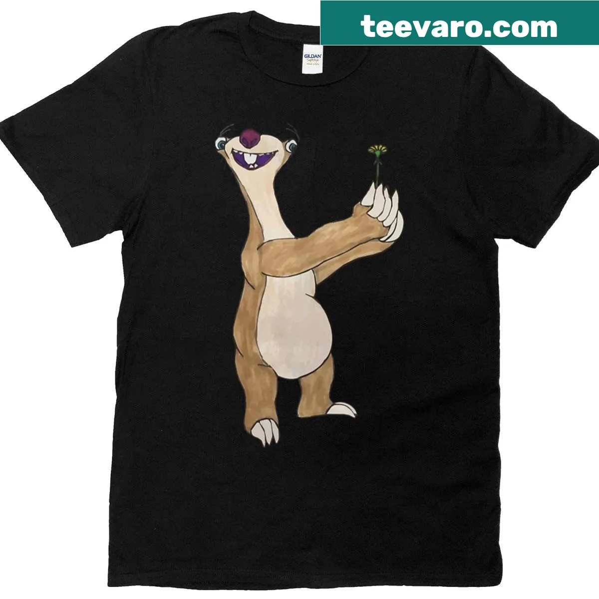 Humorous Sid and dandelion-themed t-shirt for whimsical spirits — on a men's t-shirt