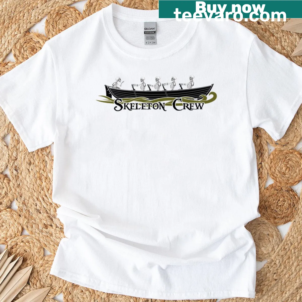 Cartoon skeletons illustrated on a T-shirt — on a men's t-shirt