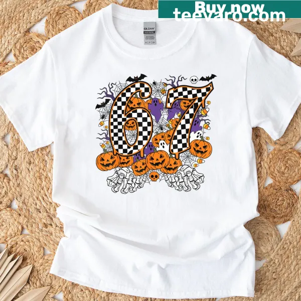 Halloween T-shirt with skeleton hands graphic