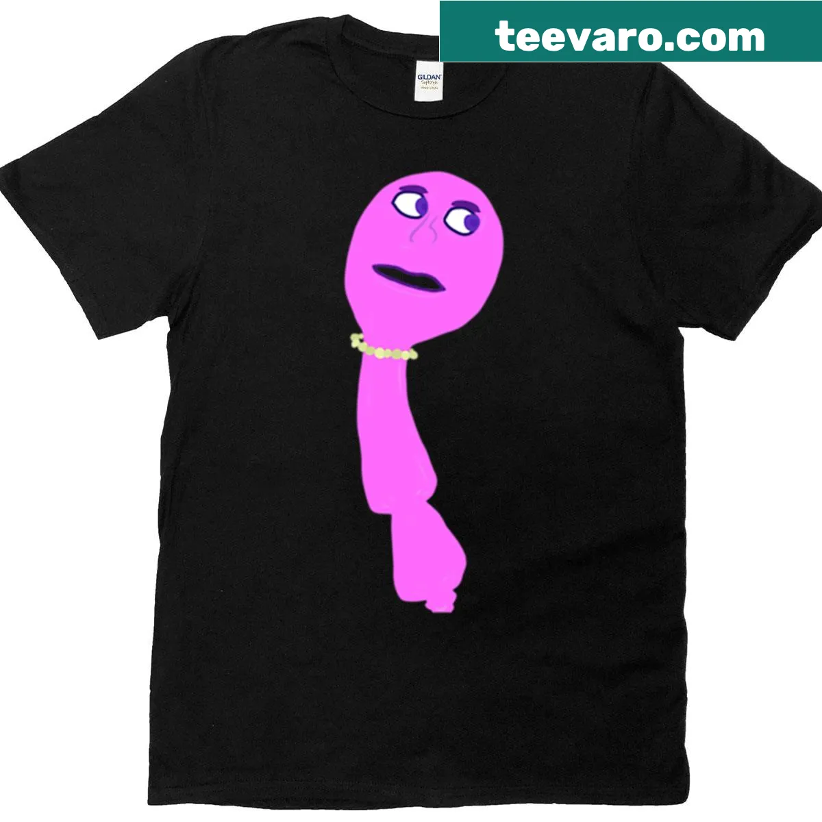 Whimsical T-shirt with a spooky face on a cartoon spoon design — on a men's t-shirt