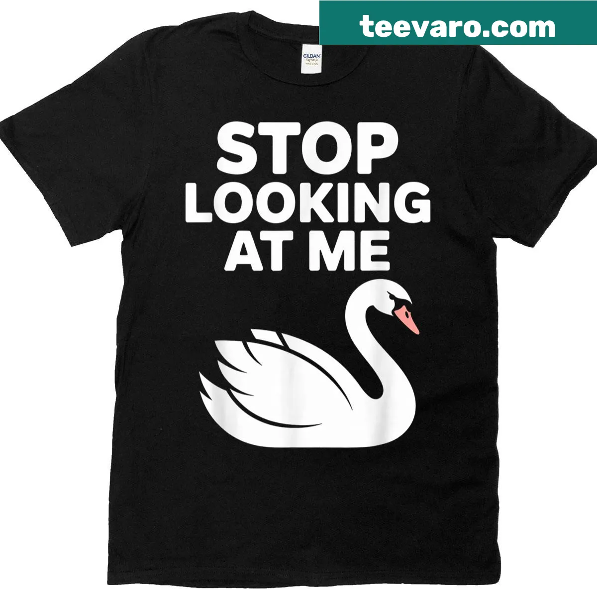 Vintage-distressed T-shirt featuring a humorous swan and introvert message — on a men's t-shirt