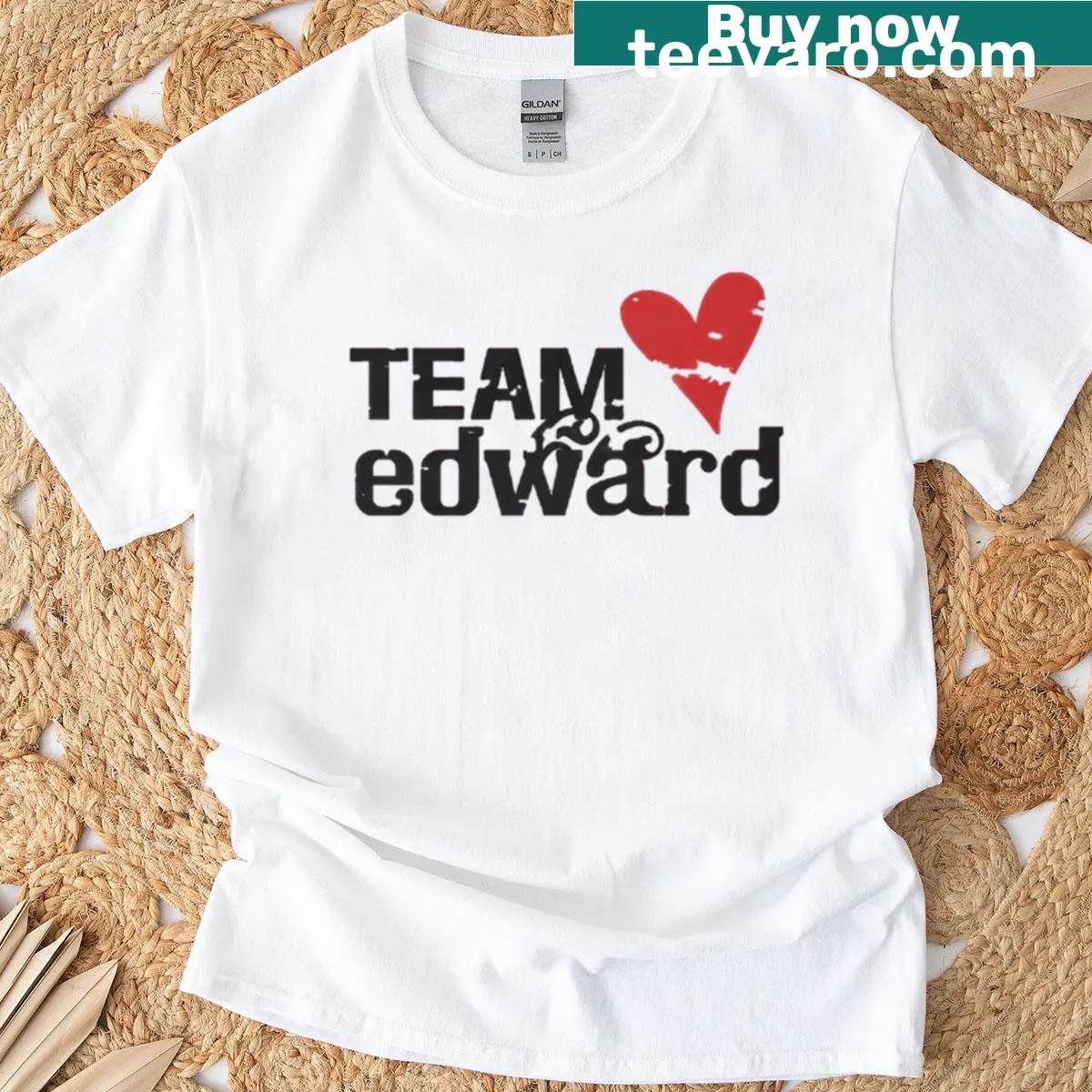 Team Edward graphic on a Twilight-themed t-shirt — on a men's t-shirt