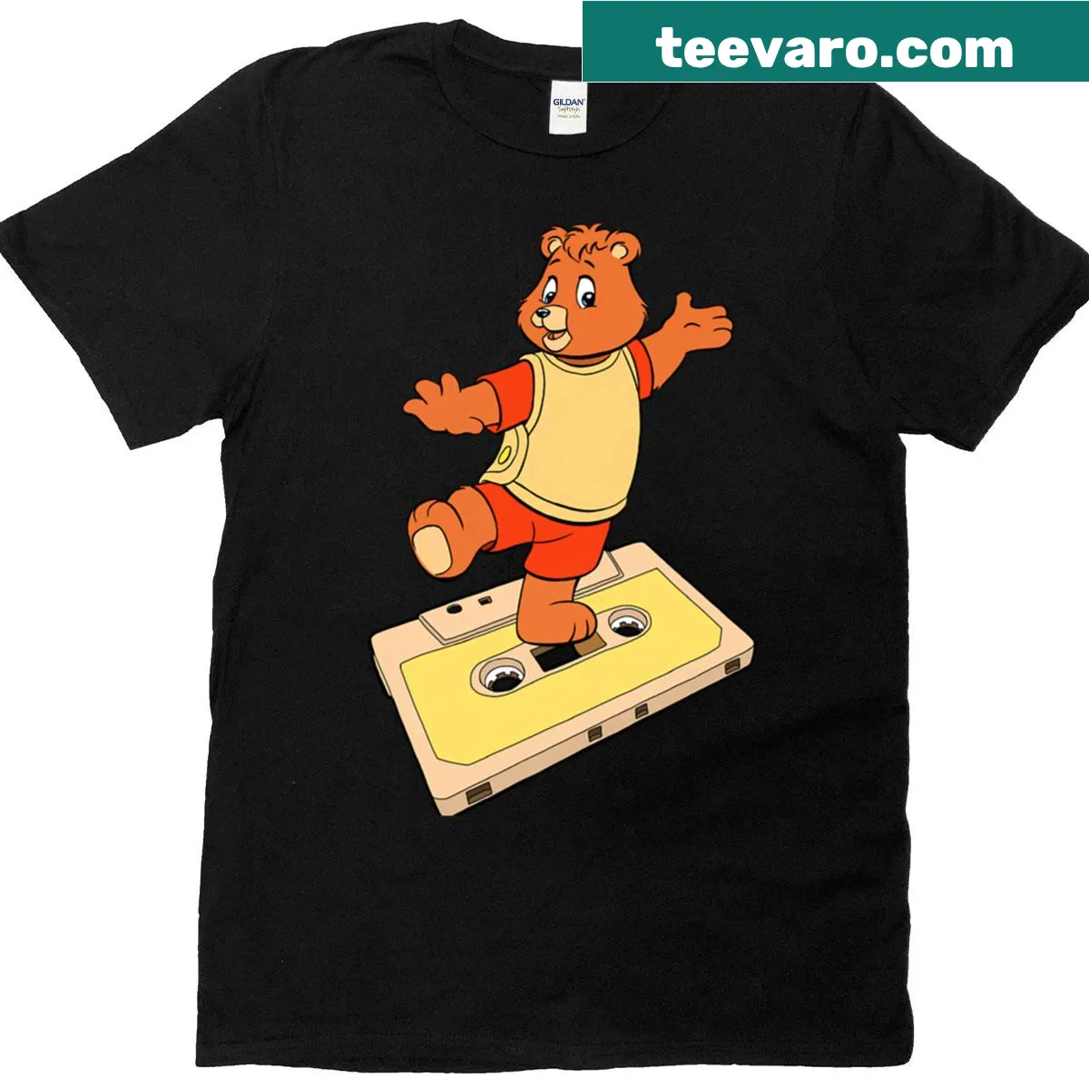 Cute Teddy Ruxpin t-shirt featuring cartoon design — on a men's t-shirt