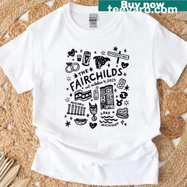 Illustrated T-shirt designed for the Fairchild wedding celebration