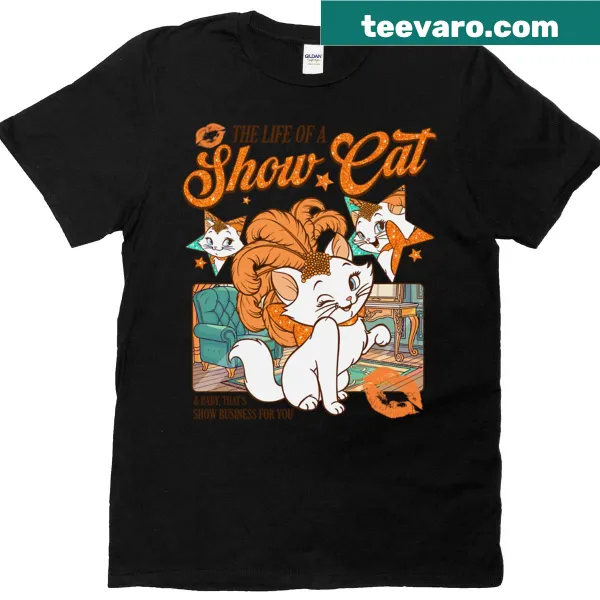 Retro tee showcasing the glamorous life of show cats.