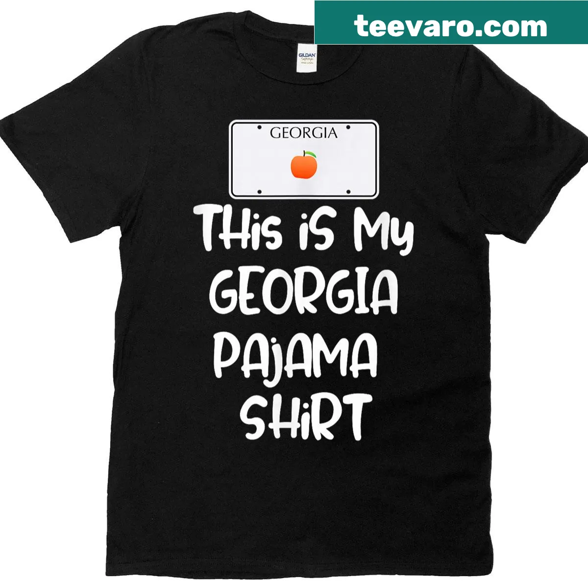 Funny Georgia pajama T-shirt with state pride text — on a men's t-shirt