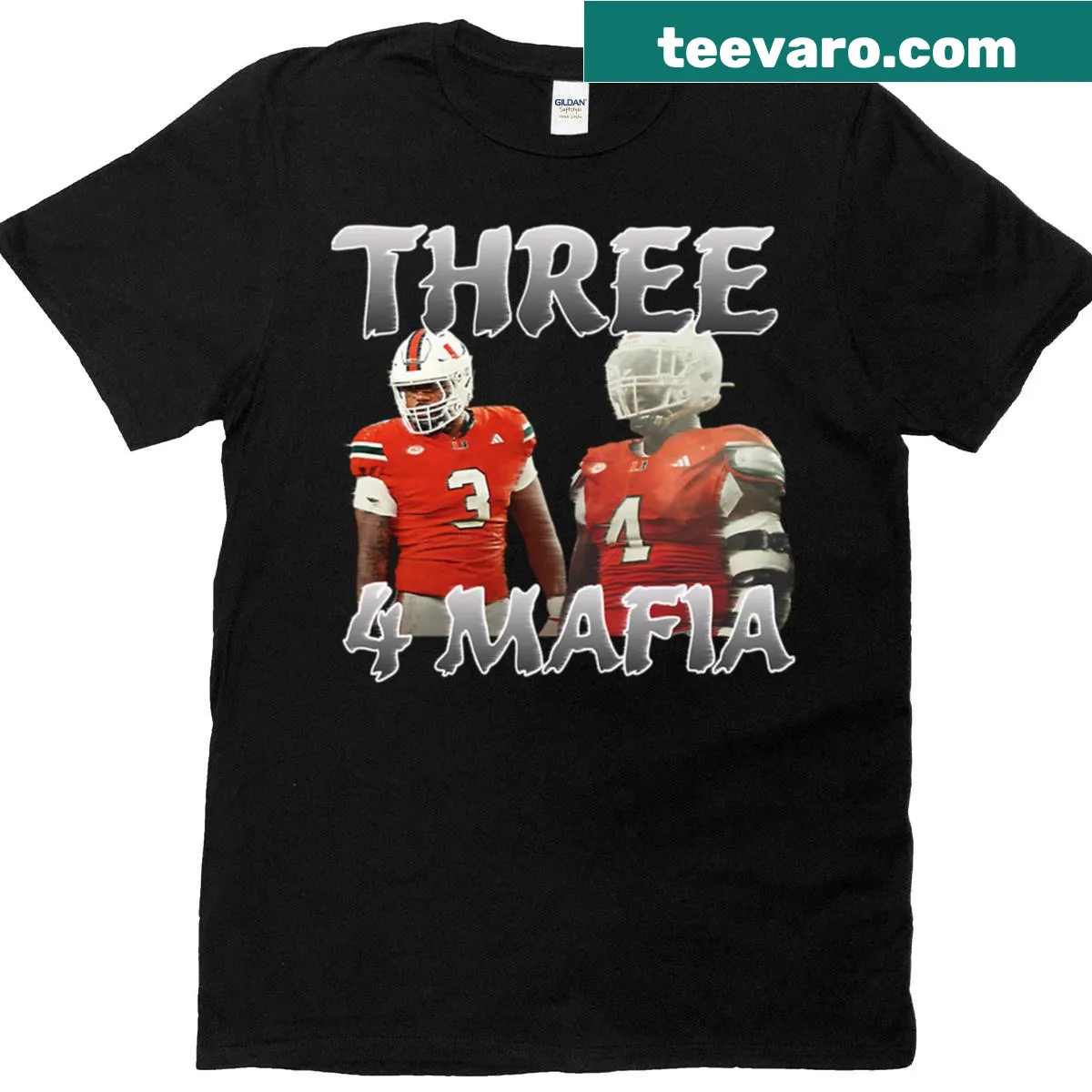 Playful cartoon graphic on a Three 4 Mafia T-shirt — on a men's t-shirt