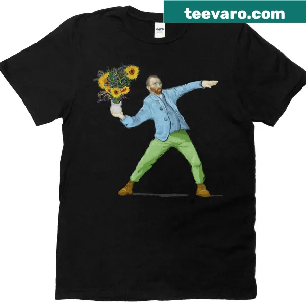 Creative Van Gogh-inspired T-shirt with swirling patterns