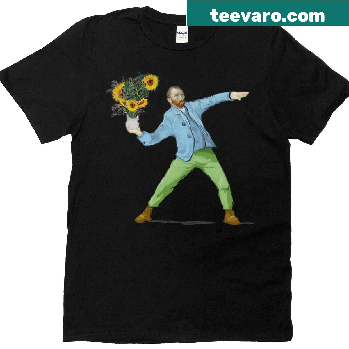 Creative Van Gogh-inspired T-shirt with swirling patterns — on a men's t-shirt